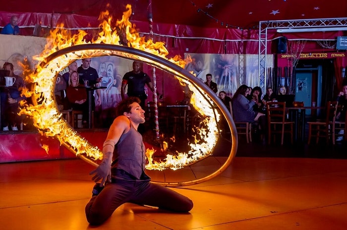 A fire performance mixed with circus acts and street entertainment will be showcased during the second weekend of August on Sebitseom Island in Banpo Park.