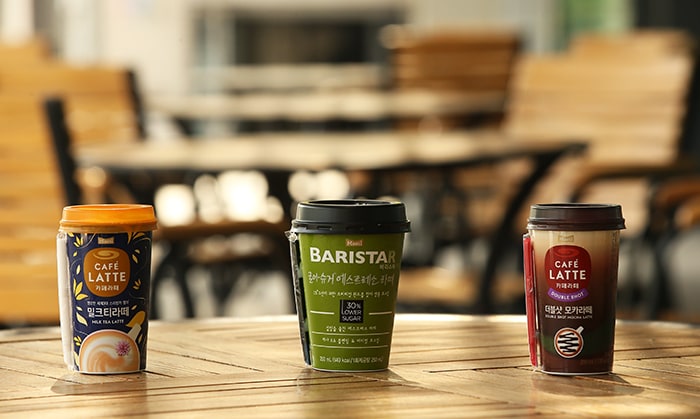 Cupped coffee from Maeil Dairies-- Café Latte and Baristar -- reflects the wide tastes of coffee and tea consumers.