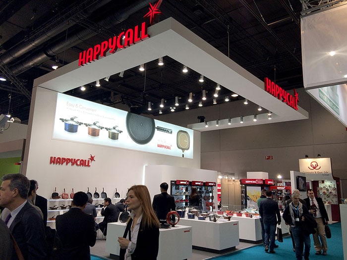 Happycall's booth at an expo on kitchenware in Germany, 2014