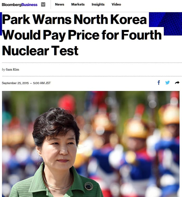 Bloomberg Business interviews President Park Geun-hye on Sept. 24 in Seoul.