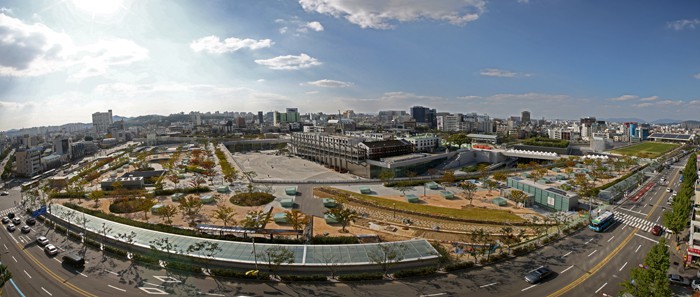  An aerial view of the Asia Culture Center. 