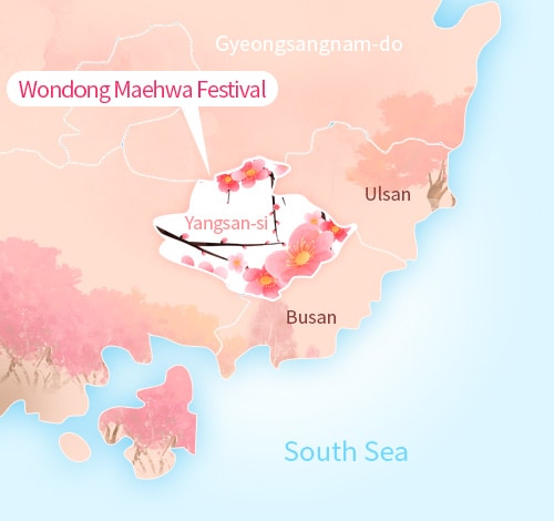 Yangsan-si in Gyeongsangnam-do Province is located near both Busan and Ulsan.