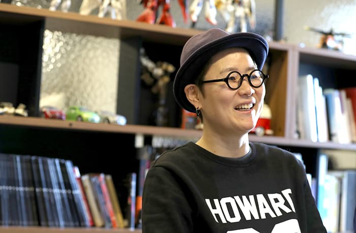 Moon Miyoung, director of the video ‘The Last A.I.’ that promotes Korea, shares behind-the-scenes stories about making the short film, at 231Production in Nonhyeon-dong, Seoul, on Dec. 26. She said, 'I hope that this video promotes Korea as a friend of the world.'