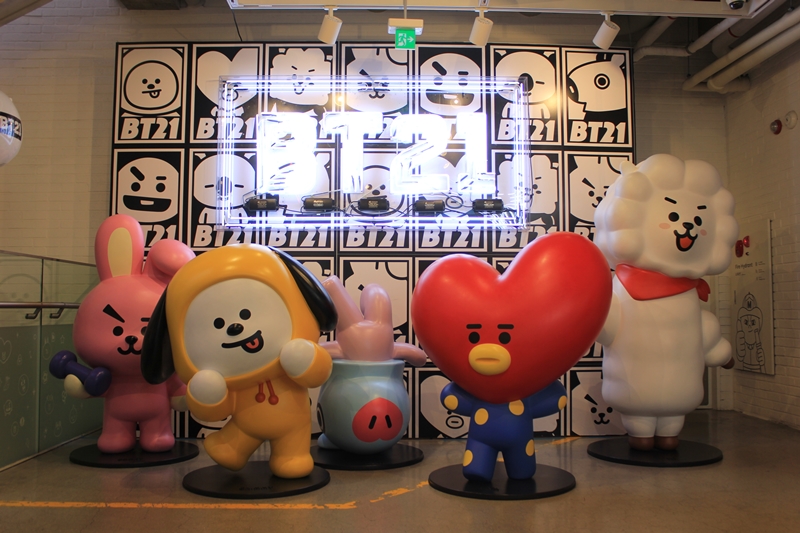 The Line Friends flagship store in Seoul's Itaewon neighborhood offers BTS items for sale.