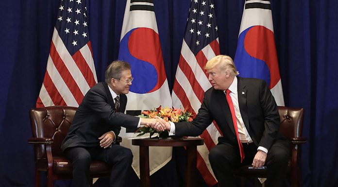 President Moon holds summit with US, Japan