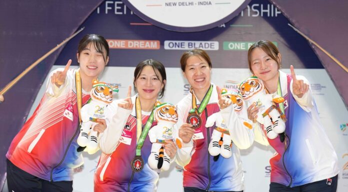 Women capture team sabre gold at Asian Fencing Championships